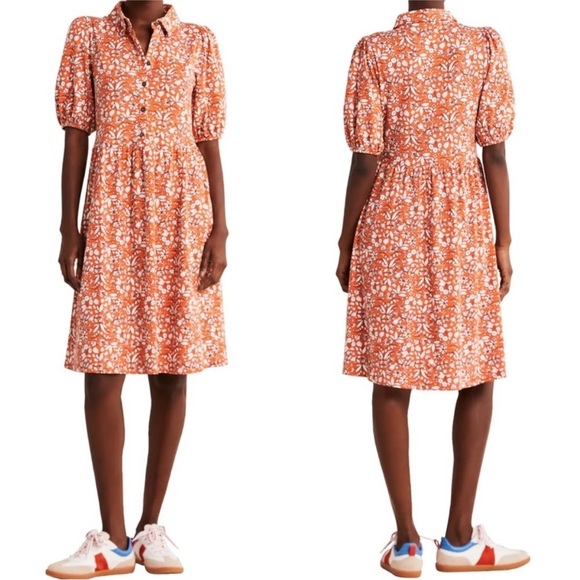 Boden Mini Jersey Shirt Dress in Tigerlilly Wildflower Modal Cotton Blend 4P EUC - Picture 1 of 11